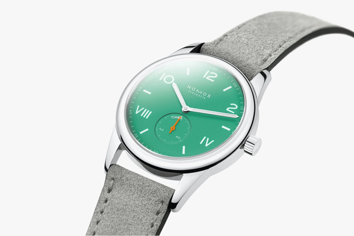 Nomos Glashütte,Club 38.50mm,38.50mm,Stainless Steel,Green,Handwound,43hours,In-house Caliber,726
