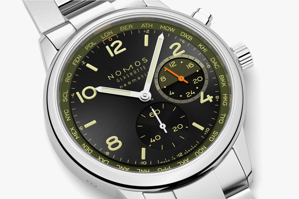 Nomos Glashütte,Club 40mm,40mm,Stainless Steel,Black,Automatic,Dule Time,World Time,790,790.S9