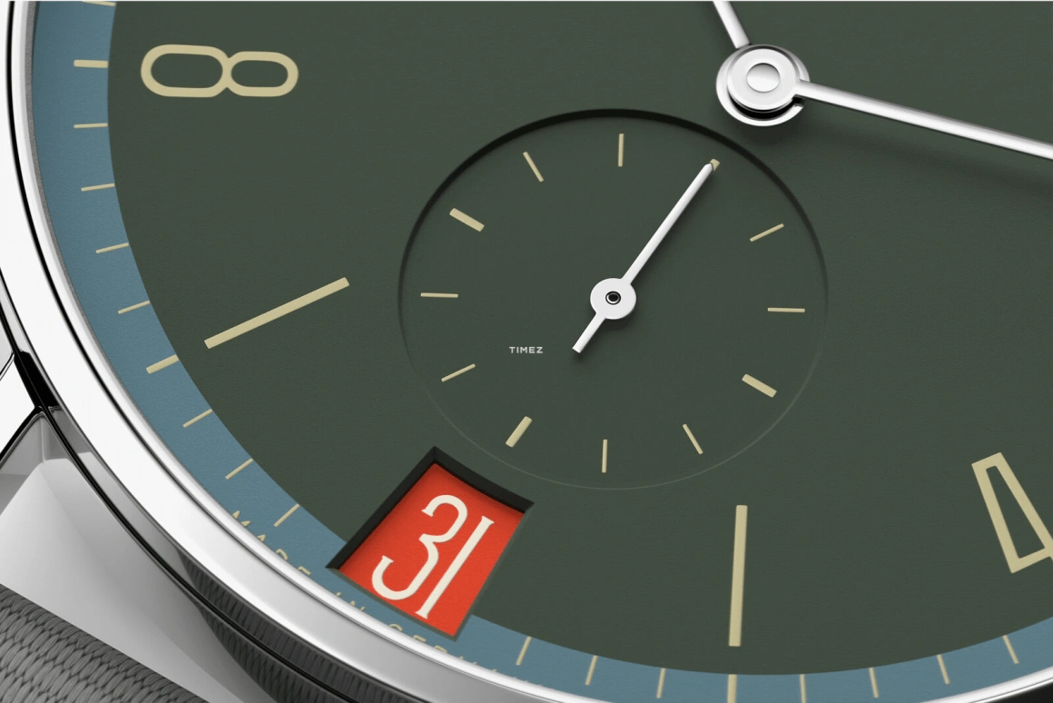 Nomos Glashütte,Tangente 37.50mm,37.50mm,Stainless Steel,Green,Handwound,Big Date,42hours,179,179.S18