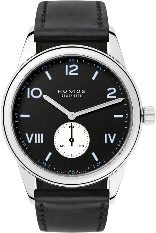 Nomos Glashütte,Club 38.50mm,38.50mm,Stainless Steel,Black,Handwound,Power Reserve Indicator,43hours,738,738.S2