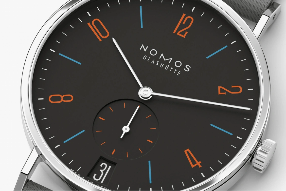 Nomos Glashütte,Tangente 37.50mm,37.50mm,Stainless Steel,Black,Handwound,Big Date,42hours,179,179.S29