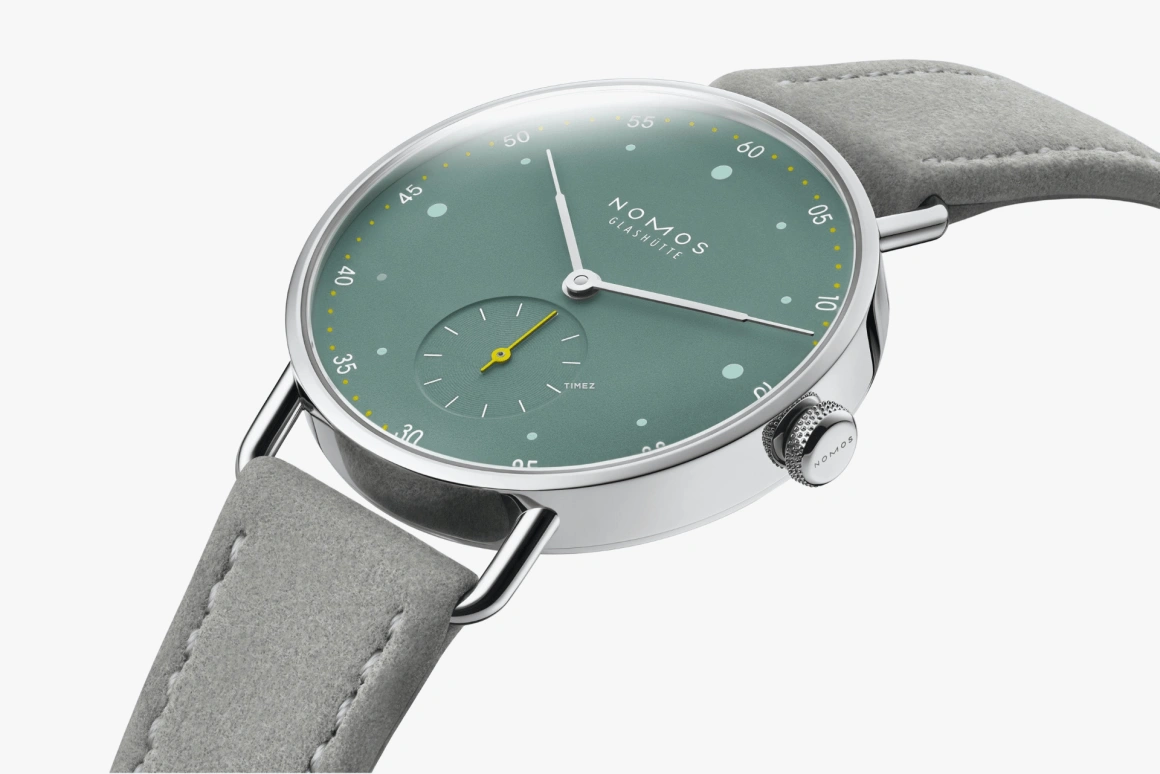 Nomos Glashütte,Metro 33mm,33mm,Stainless Steel,Green,Handwound,43hours,In-house Caliber,1124