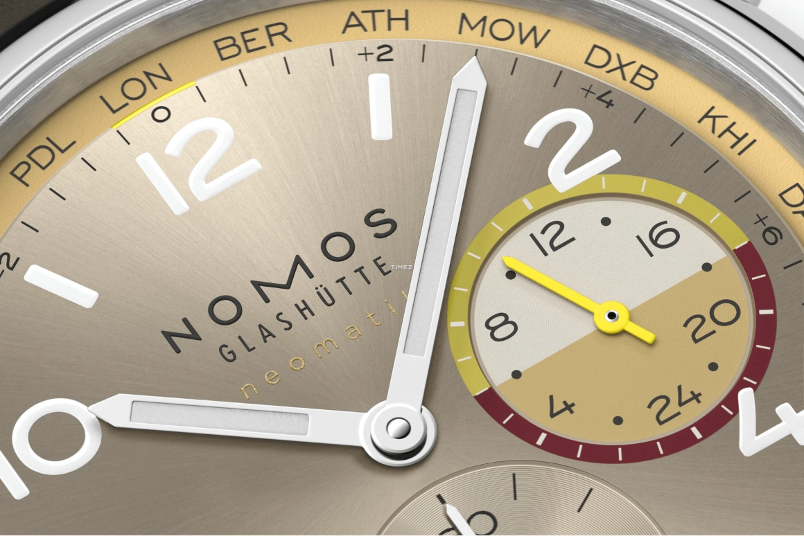 Nomos Glashütte,Club 40mm,40mm,Stainless Steel,Dual,Champagne,Yellow,Automatic,Dule Time,World Time,790,790.S11