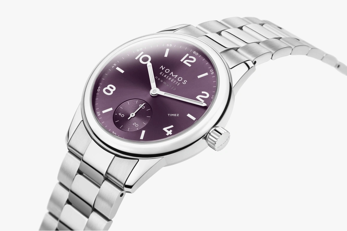 Nomos Glashütte,Club 34mm,34mm,Stainless Steel,Purple,Automatic,42hours,In-house Caliber,757,757.SB