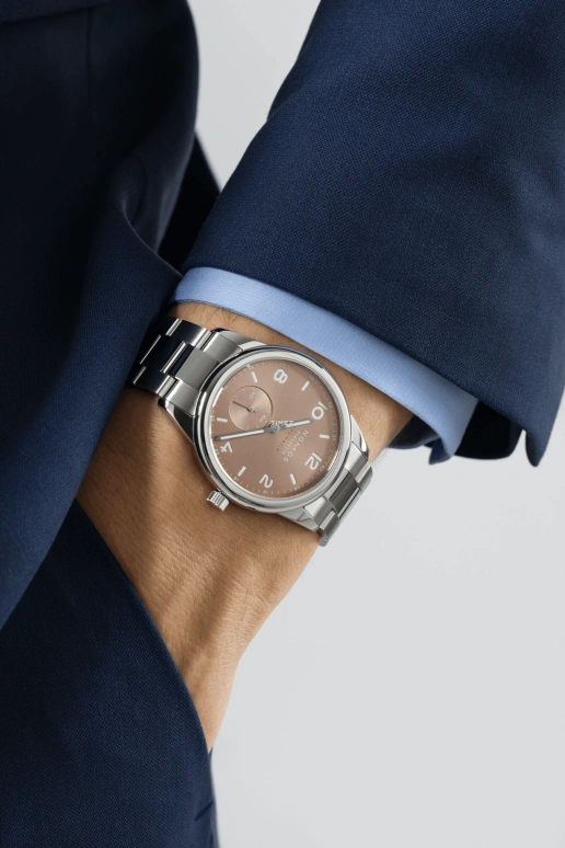 Nomos Glashütte,Club 39.50mm,39.50mm,Stainless Steel,Beige,Brown,Automatic,42hours,In-house Caliber,761