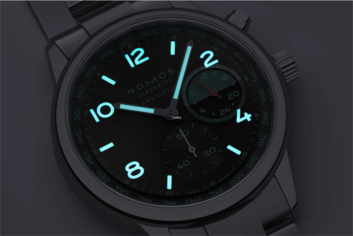 Nomos Glashütte,Club 40mm,40mm,Stainless Steel,Black,Blue,Automatic,Chronograph,Dule Time,World Time,Day / Night Indication,42hours,In-house Caliber,790,790.S7