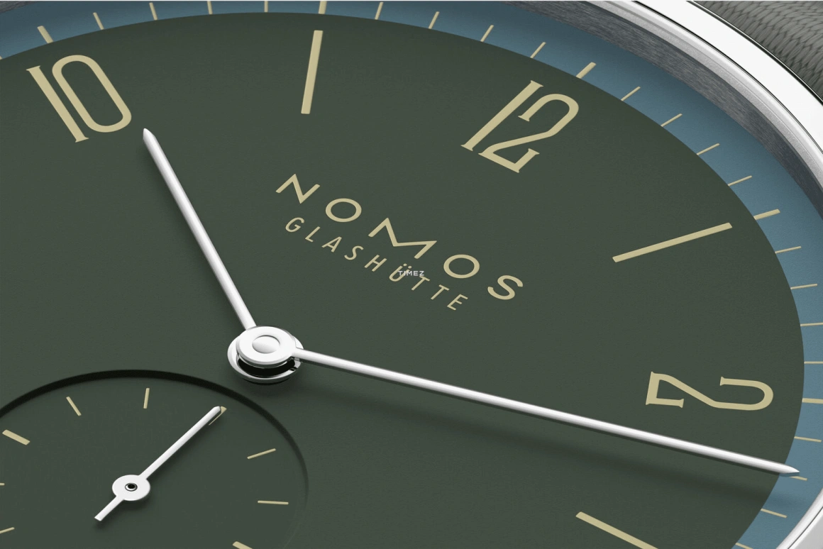 Nomos Glashütte,Tangente 37.50mm,37.50mm,Stainless Steel,Green,Handwound,Big Date,42hours,179,179.S18