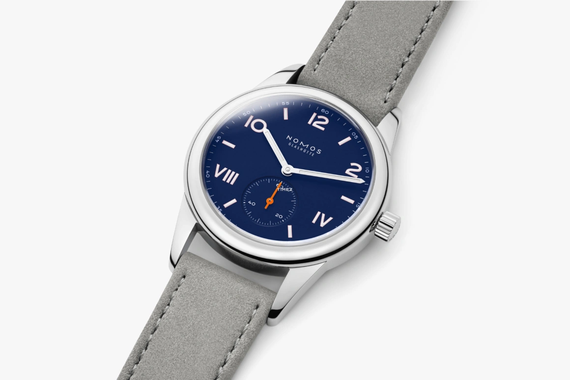 Nomos Glashütte,Club 36mm,36mm,Stainless Steel,Blue,Handwound,43hours,In-house Caliber,719,719.GB