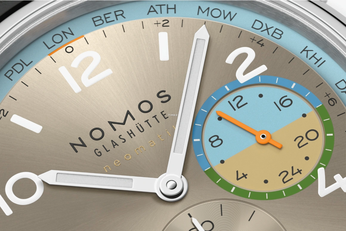 Nomos Glashütte,Club 40mm,40mm,Stainless Steel,Dual,Sky Blue,Champagne,Automatic,Dule Time,World Time,790,790.S10