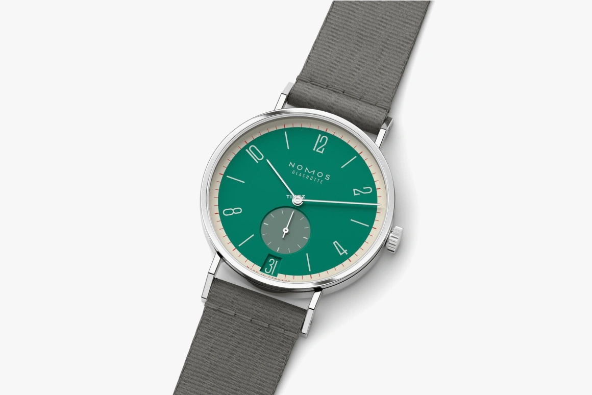 Nomos Glashütte,Tangente 37.50mm,37.50mm,Stainless Steel,Green,Handwound,Big Date,42hours,179,179.S26