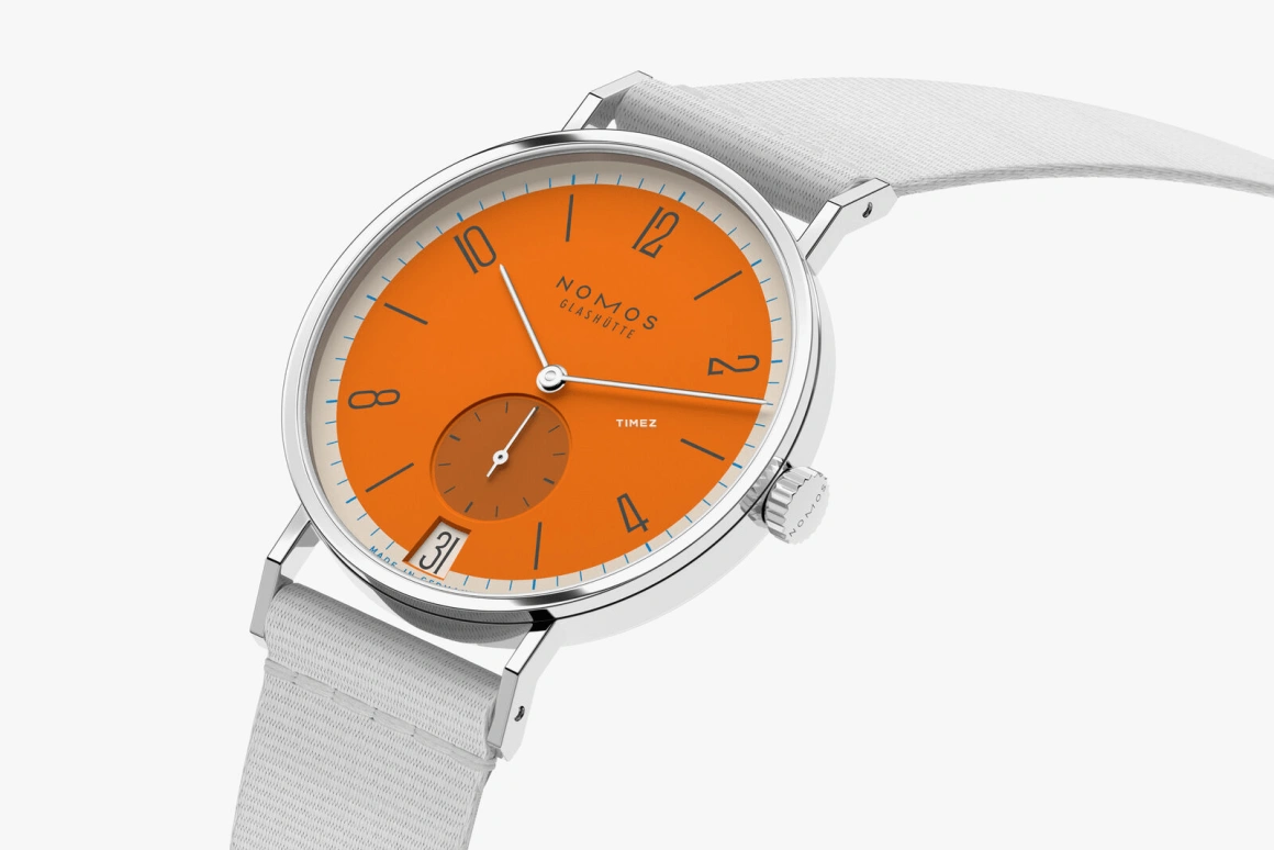 Nomos Glashütte,Tangente 37.50mm,37.50mm,Stainless Steel,Orange,Handwound,Big Date,42hours,179,179.S17