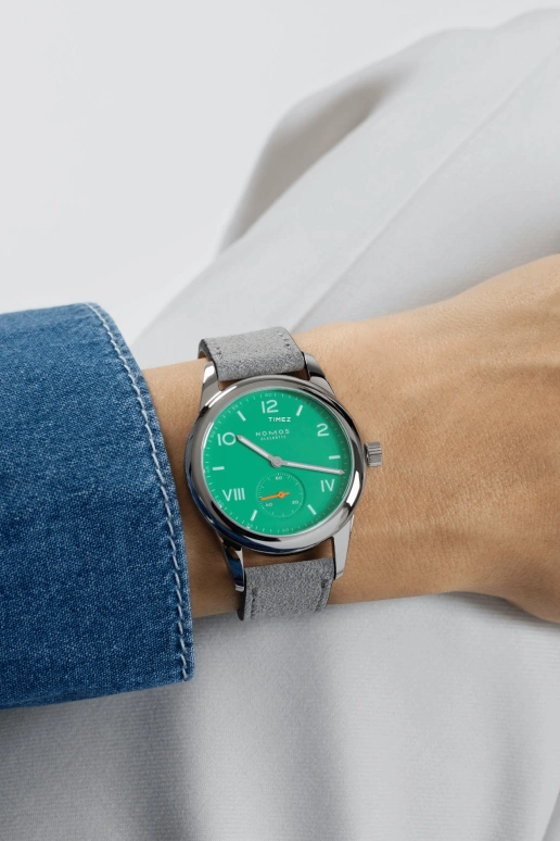 Nomos Glashütte,Club 36mm,36mm,Stainless Steel,Green,Handwound,43hours,In-house Caliber,715,715.GB