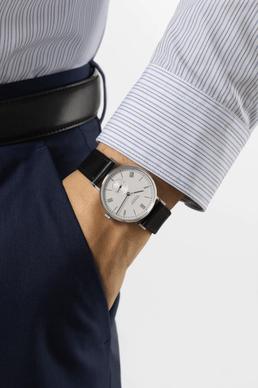 Nomos Glashütte,Ludwig 35mm,35mm,Stainless Steel,White,Handwound,43hours,In-house Caliber,205,205.S3