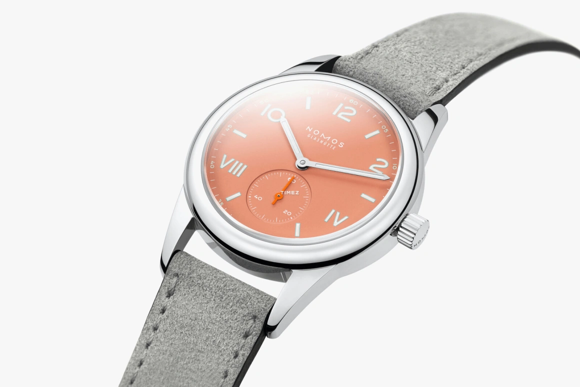 Nomos Glashütte,Club 36mm,36mm,Stainless Steel,Orange Red,Handwound,43hours,In-house Caliber,714