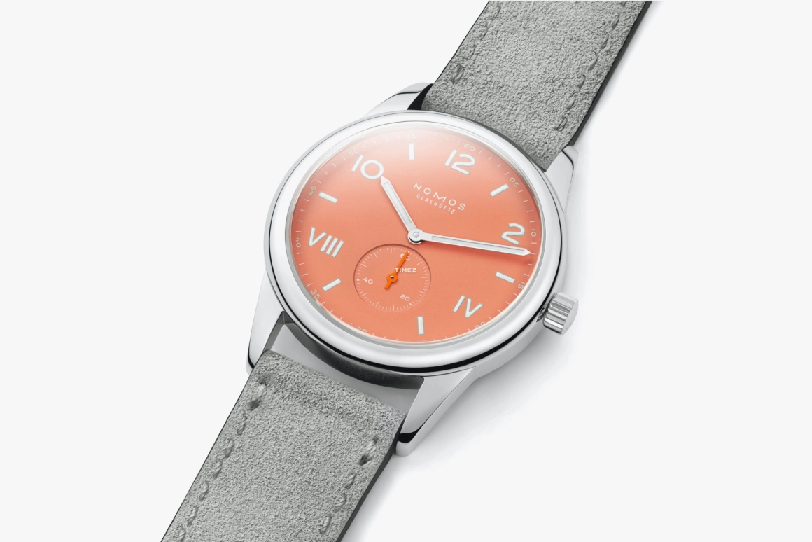 Nomos Glashütte,Club 38.50mm,38.50mm,Stainless Steel,Orange,Handwound,53hours,In-house Caliber,725,725.GB