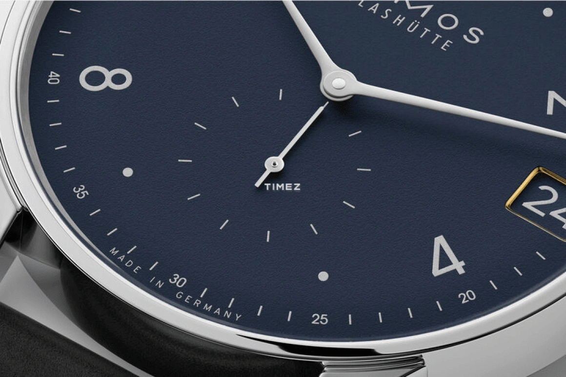 Nomos Glashütte,Minimatik 39.50mm,39.50mm,Stainless Steel,Blue,Handwound,Day,52hours,1252