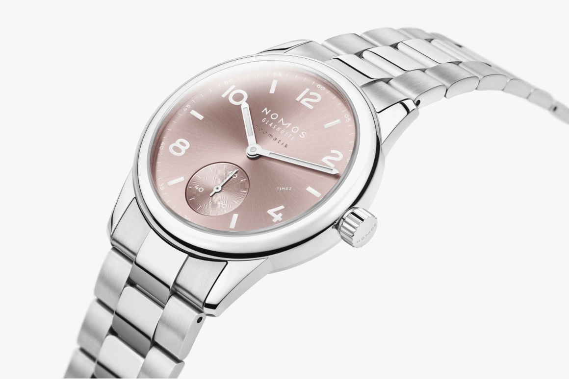 Nomos Glashütte,Club 34mm,34mm,Stainless Steel,Rose,Pink,Automatic,42hours,In-house Caliber,756