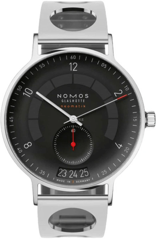 Nomos Glashütte,Autobahn 41mm,41mm,Stainless Steel,Black,Automatic,Date,42hours,1301,1301.S3