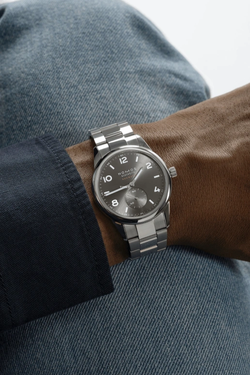 Nomos Glashütte,Club 39.50mm,39.50mm,Stainless Steel,Grey,Automatic,42hours,In-house Caliber,763