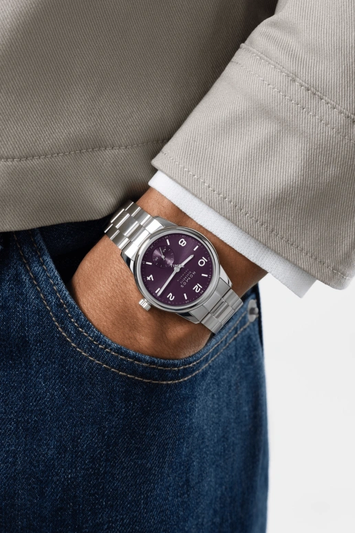 Nomos Glashütte,Club 34mm,34mm,Stainless Steel,Purple,Automatic,42hours,In-house Caliber,757,757.SB