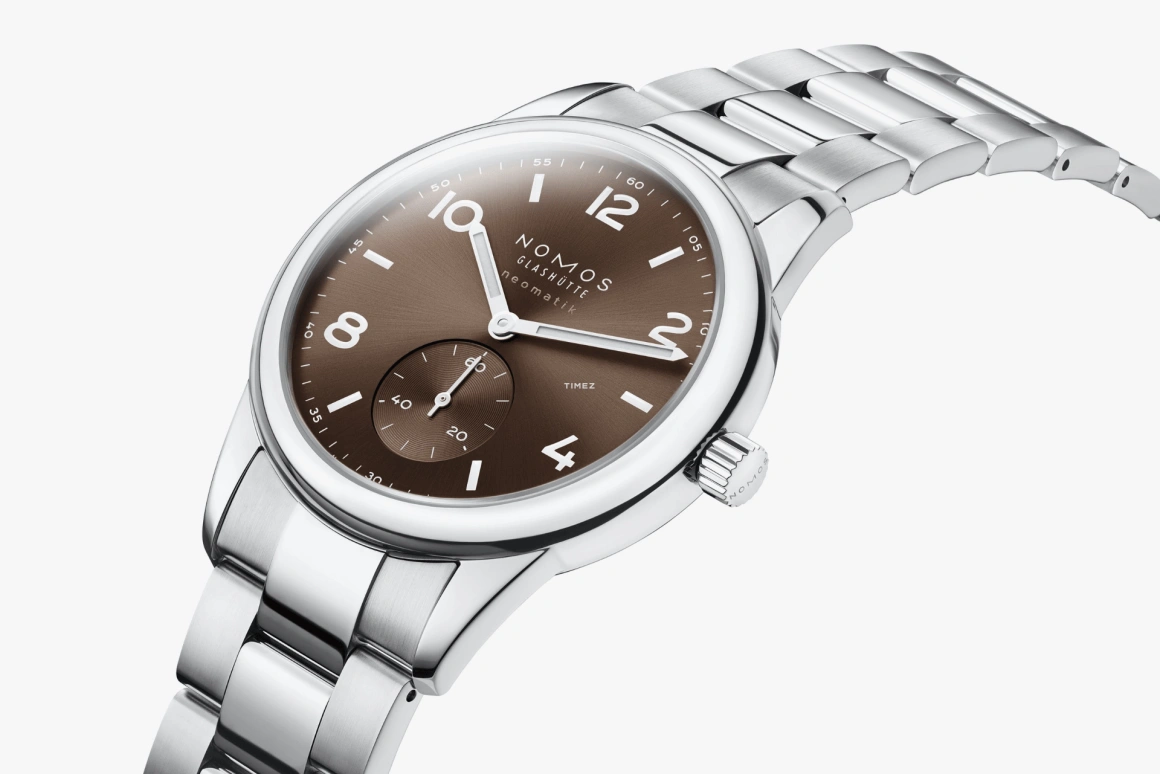 Nomos Glashütte,Club 39.50mm,39.50mm,Stainless Steel,Brown,Automatic,42hours,In-house Caliber,760