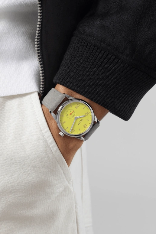 Nomos Glashütte,Club 38.50mm,38.50mm,Stainless Steel,Yellow,Handwound,43hours,In-house Caliber,721,721.GB