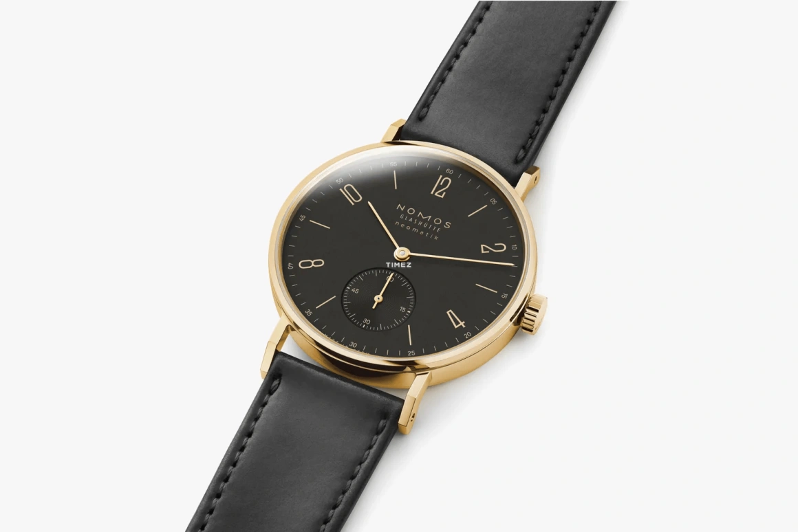 Nomos Glashütte,Tangente 35mm,35mm,Yellow Gold,Black,Automatic,42hours,In-house Caliber,163