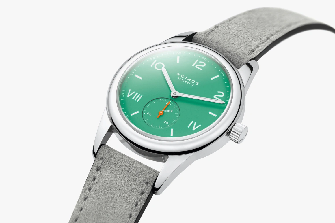 Nomos Glashütte,Club 36mm,36mm,Stainless Steel,Green,Handwound,43hours,In-house Caliber,715