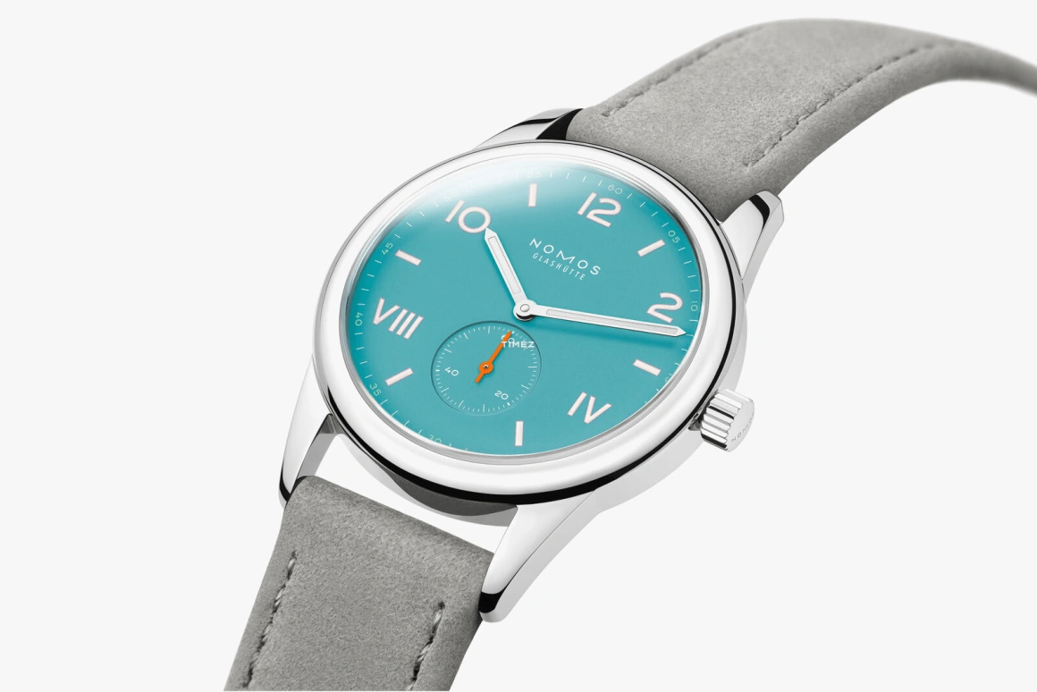 Nomos Glashütte,Club 38.50mm,38.50mm,Stainless Steel,Blue,Handwound,43hours,In-house Caliber,724