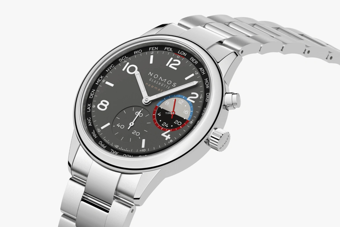 Nomos Glashütte,Club 40mm,40mm,Stainless Steel,Coal Gray,Automatic,World Time,Day / Night Indication,790,790.S1