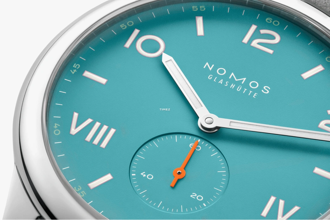 Nomos Glashütte,Club 38.50mm,38.50mm,Stainless Steel,Blue,Handwound,43hours,In-house Caliber,724