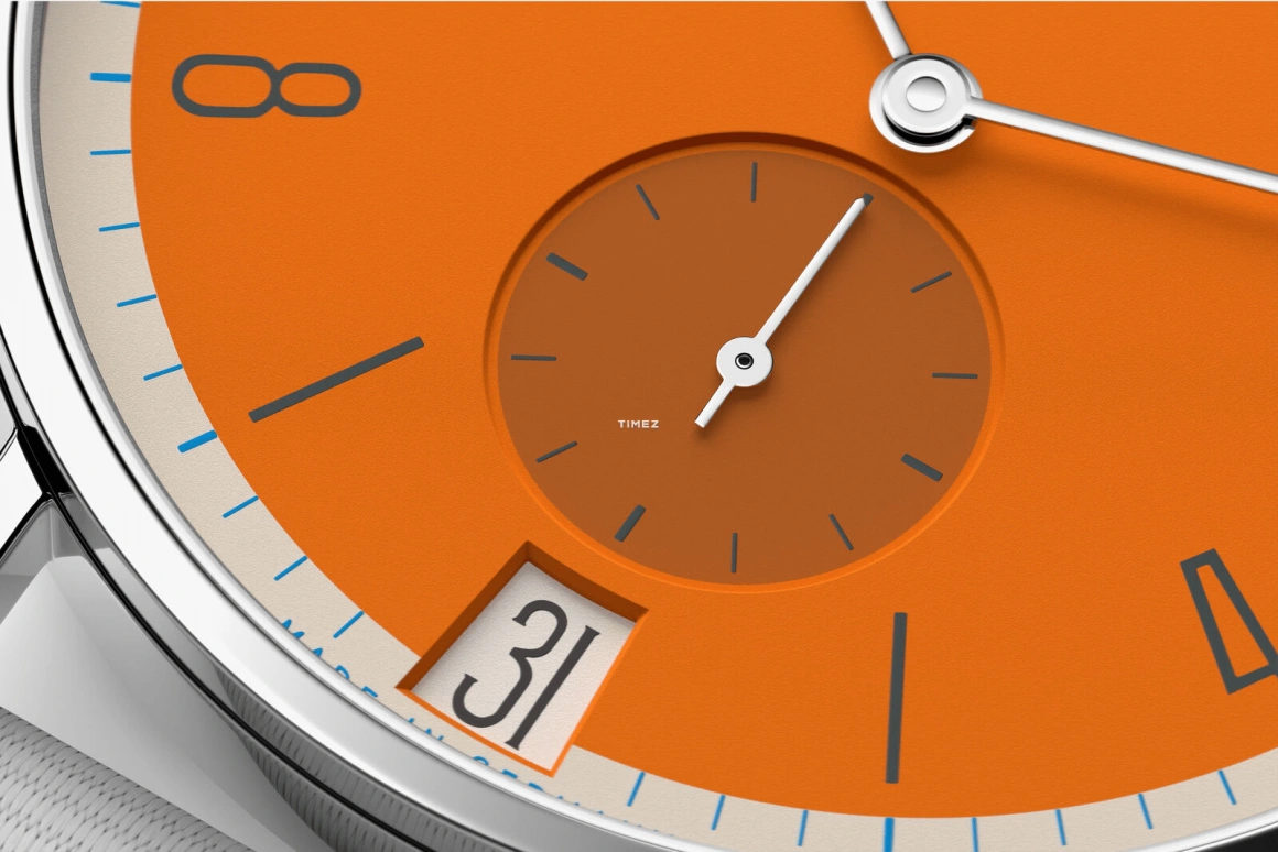 Nomos Glashütte,Tangente 37.50mm,37.50mm,Stainless Steel,Orange,Handwound,Big Date,42hours,179,179.S17