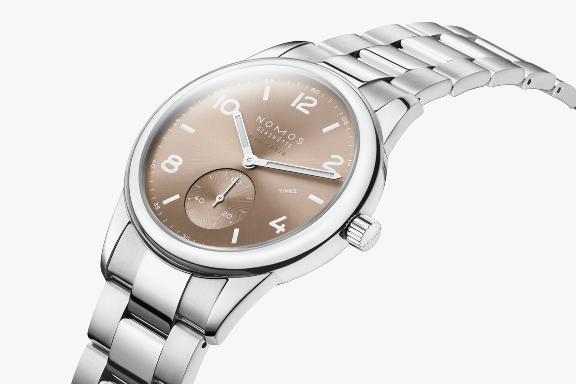Nomos Glashütte,Club 39.50mm,39.50mm,Stainless Steel,Beige,Brown,Automatic,42hours,In-house Caliber,761