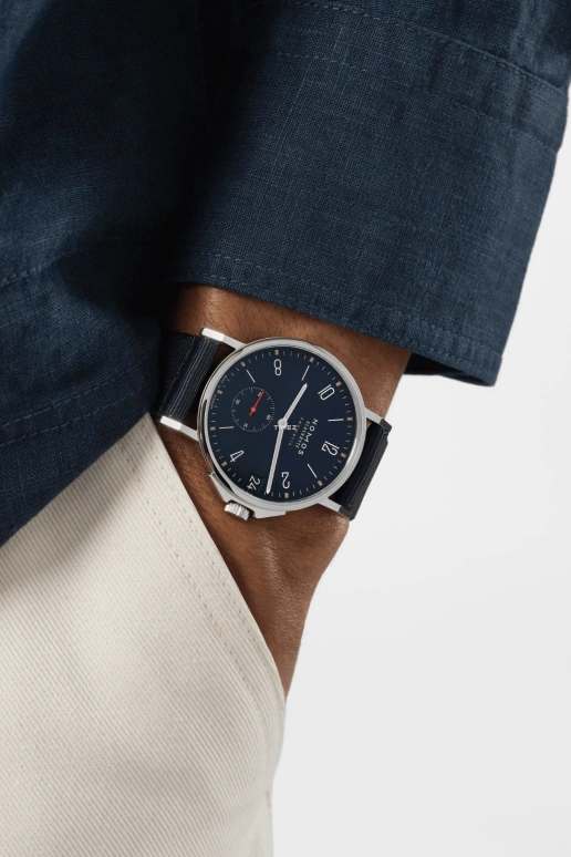 Nomos Glashütte,Ahoi 38.50mm,38.50mm,Stainless Steel,Dark Blue,Automatic,Day,42hours,528