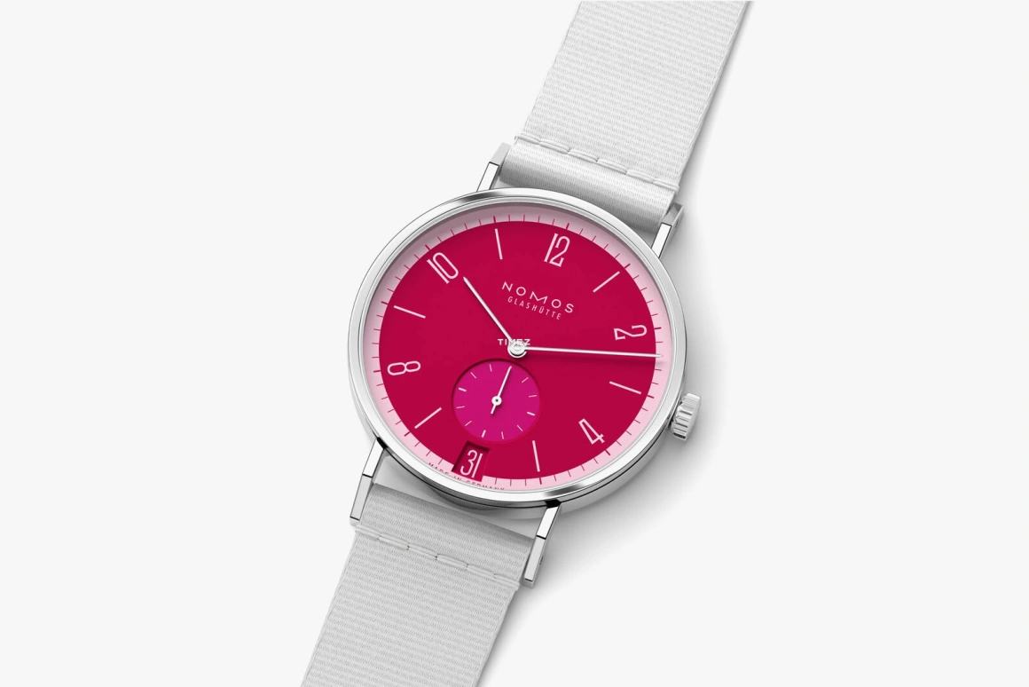 Nomos Glashütte,Tangente 37.50mm,37.50mm,Stainless Steel,Red,Handwound,Big Date,42hours,179,179.S30