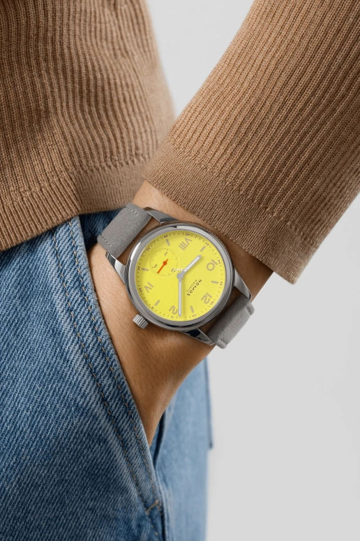 Nomos Glashütte,Club 36mm,36mm,Stainless Steel,Yellow,Handwound,43hours,In-house Caliber,718