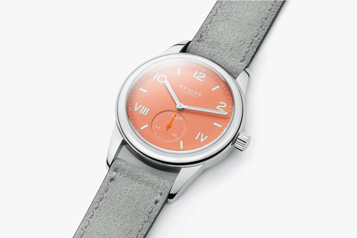 Nomos Glashütte,Club 36mm,36mm,Stainless Steel,Orange,Handwound,43hours,In-house Caliber,714,714.GB