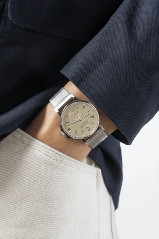 Nomos Glashütte,Ahoi 38.50mm,38.50mm,Stainless Steel,Sand,Cream,Automatic,Day,42hours,517