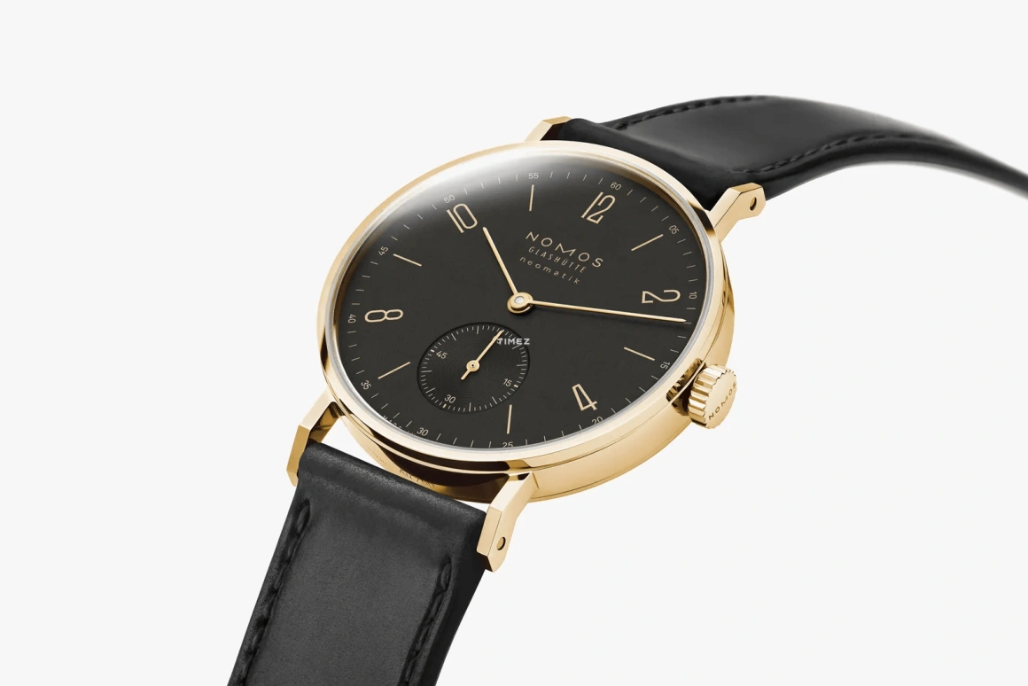Nomos Glashütte,Tangente 35mm,35mm,Yellow Gold,Black,Automatic,42hours,In-house Caliber,163