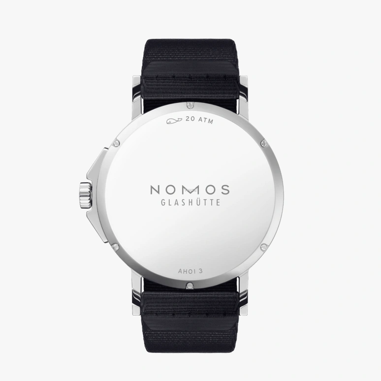 Nomos Glashütte,Ahoi 38.50mm,38.50mm,Stainless Steel,Black,Automatic,Day,42hours,518