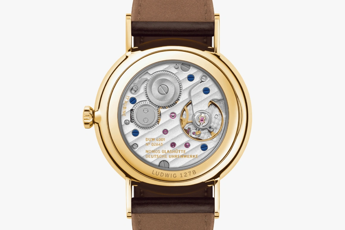 Nomos Glashütte,Ludwig 35mm,35mm,Yellow Gold,Silver White,Handwound,53hours,In-house Caliber,212