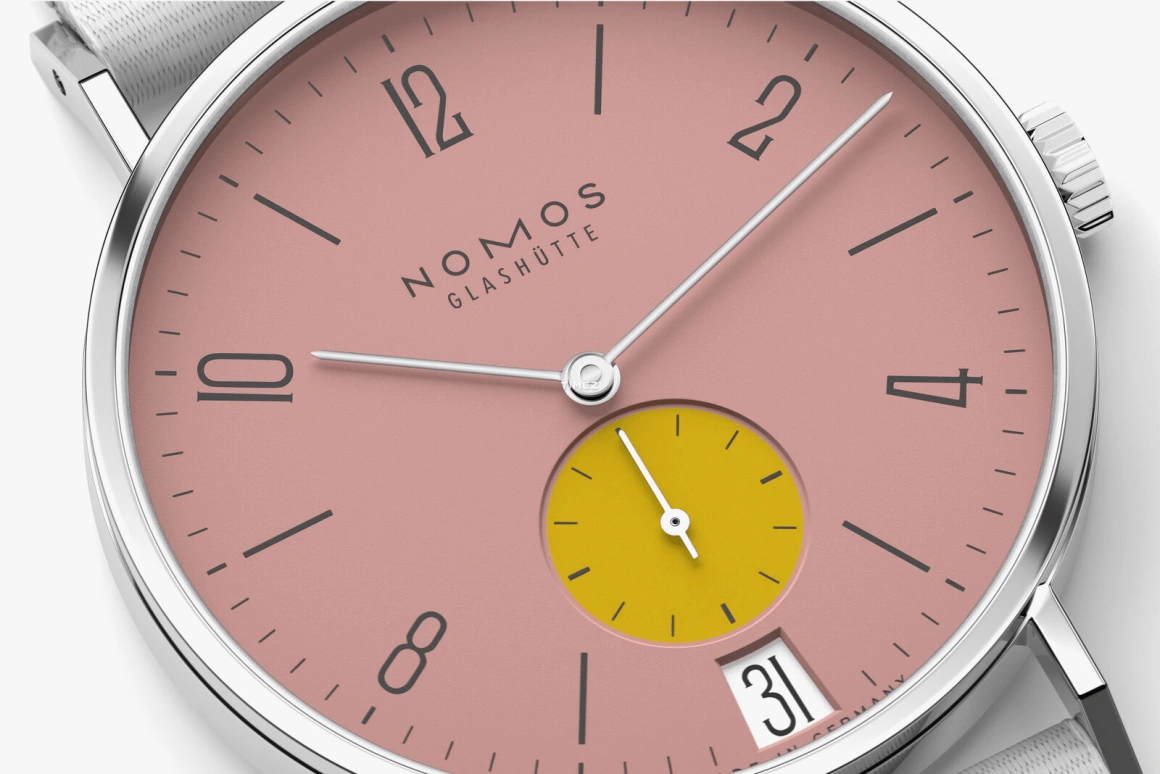 Nomos Glashütte,Tangente 37.50mm,37.50mm,Stainless Steel,Pink,Handwound,Day,42hours,179,179.S7