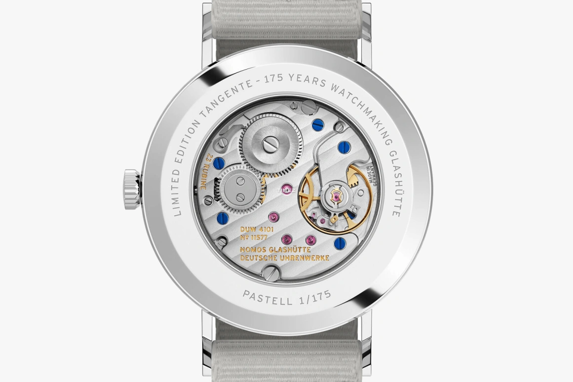 Nomos Glashütte,Tangente 37.50mm,37.50mm,Stainless Steel,Salmon,Handwound,Big Date,42hours,179,179.S21