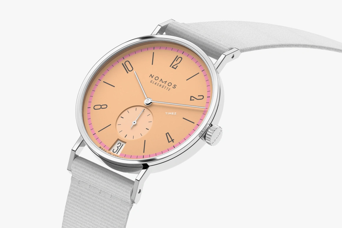 Nomos Glashütte,Tangente 37.50mm,37.50mm,Stainless Steel,Salmon,Handwound,Big Date,42hours,179,179.S21