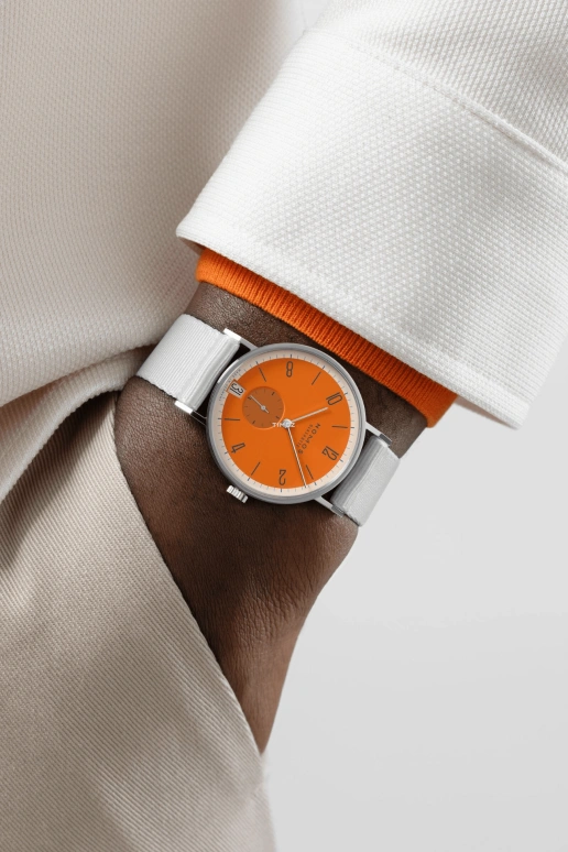 Nomos Glashütte,Tangente 37.50mm,37.50mm,Stainless Steel,Orange,Handwound,Big Date,42hours,179,179.S17