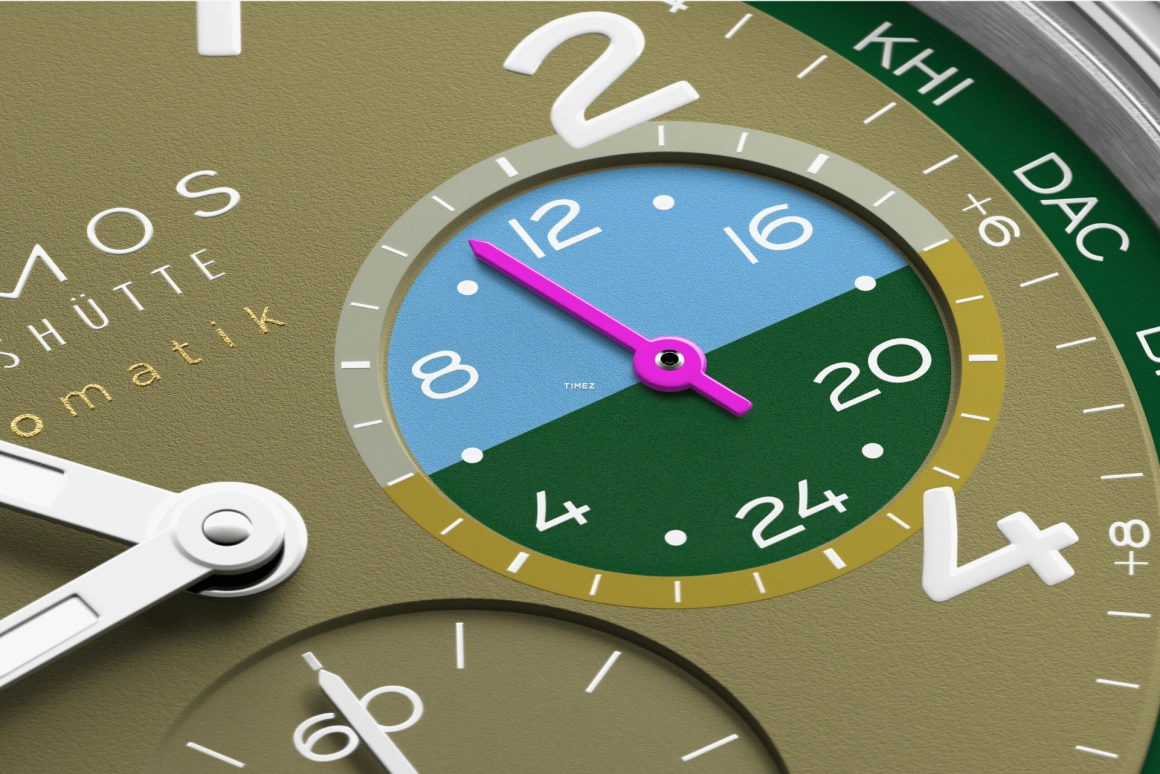 Nomos Glashütte,Club 40mm,40mm,Stainless Steel,Olive Green,Automatic,World Time,Day / Night Indication,790,790.S2