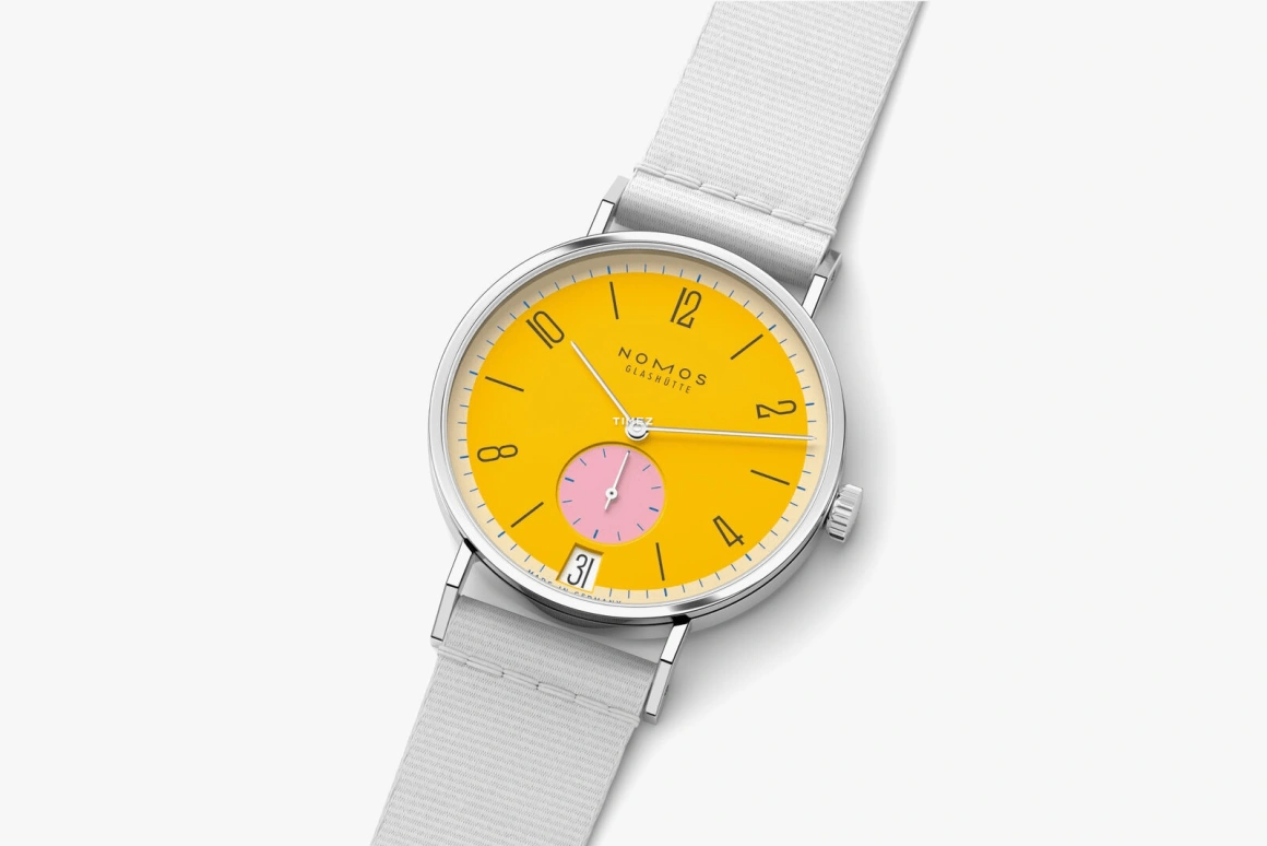 Nomos Glashütte,Tangente 37.50mm,37.50mm,Stainless Steel,Yellow,Handwound,Big Date,42hours,179,179.S8