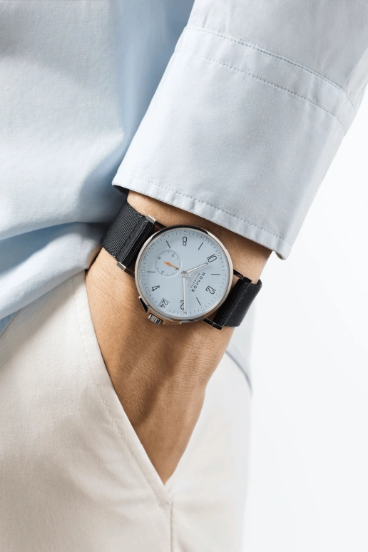 Nomos Glashütte,Ahoi 38.50mm,38.50mm,Stainless Steel,Sky Blue,Automatic,Day,42hours,516