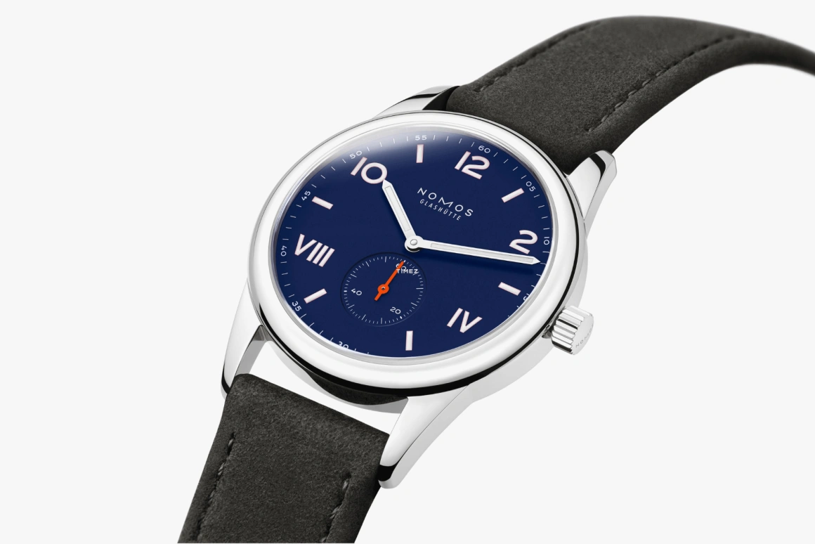 Nomos Glashütte,Club 38.50mm,38.50mm,Stainless Steel,Dark Blue,Handwound,43hours,In-house Caliber,722,722.GB