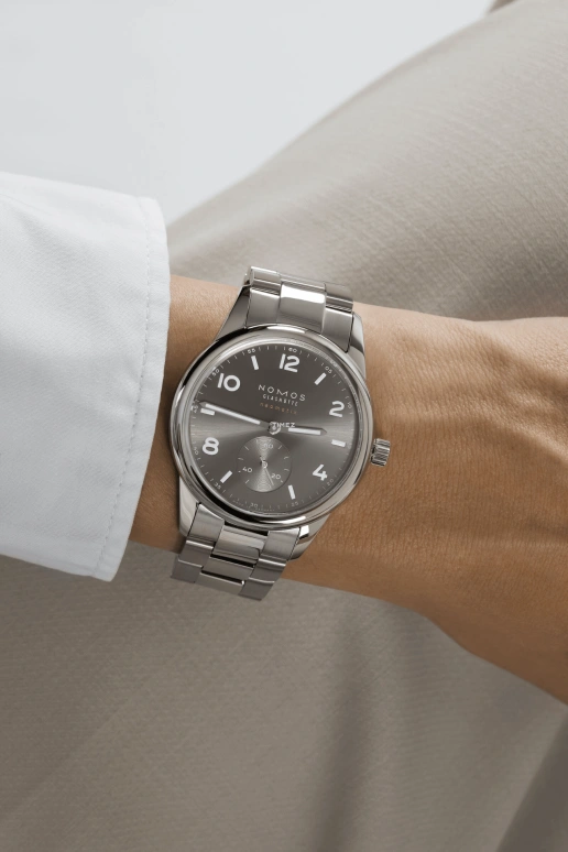 Nomos Glashütte,Club 39.50mm,39.50mm,Stainless Steel,Grey,Automatic,42hours,In-house Caliber,763